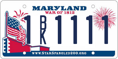 MD license plate 1BK1111