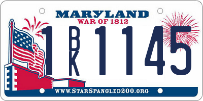 MD license plate 1BK1145
