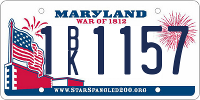 MD license plate 1BK1157