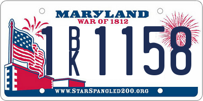 MD license plate 1BK1158