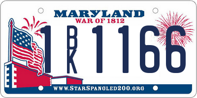 MD license plate 1BK1166