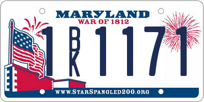 MD license plate 1BK1171