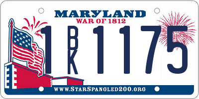 MD license plate 1BK1175