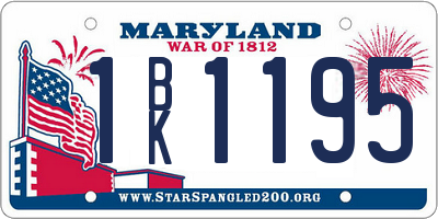 MD license plate 1BK1195