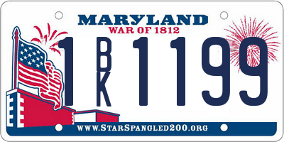 MD license plate 1BK1199