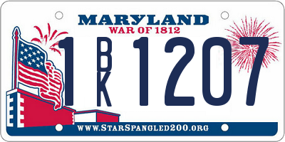 MD license plate 1BK1207