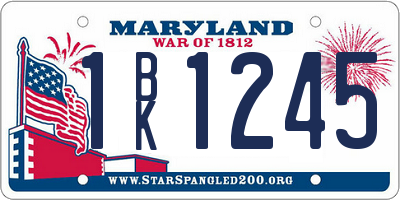 MD license plate 1BK1245
