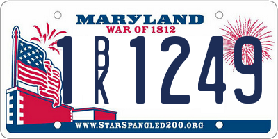 MD license plate 1BK1249