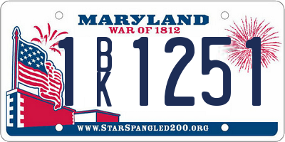 MD license plate 1BK1251