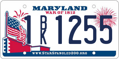 MD license plate 1BK1255