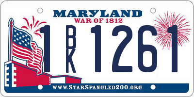 MD license plate 1BK1261