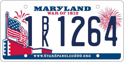 MD license plate 1BK1264