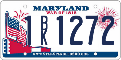 MD license plate 1BK1272