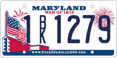 MD license plate 1BK1279