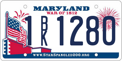 MD license plate 1BK1280