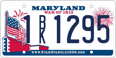 MD license plate 1BK1295