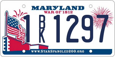 MD license plate 1BK1297