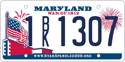 MD license plate 1BK1307