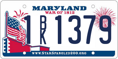 MD license plate 1BK1379
