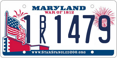 MD license plate 1BK1479