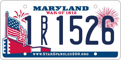 MD license plate 1BK1526