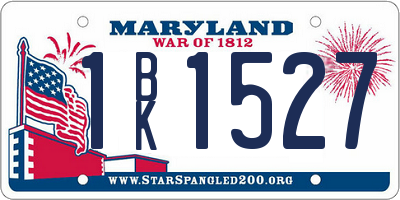 MD license plate 1BK1527