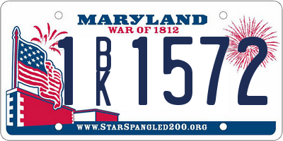 MD license plate 1BK1572