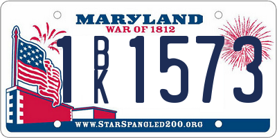 MD license plate 1BK1573