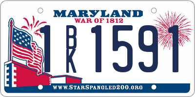 MD license plate 1BK1591