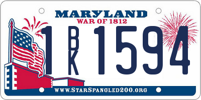 MD license plate 1BK1594
