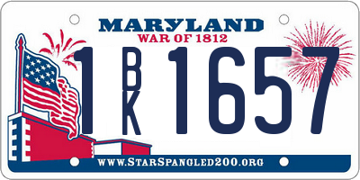 MD license plate 1BK1657