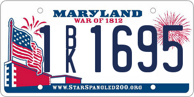 MD license plate 1BK1695