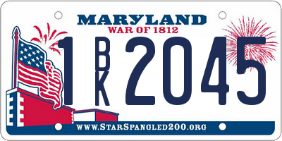 MD license plate 1BK2045