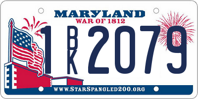 MD license plate 1BK2079