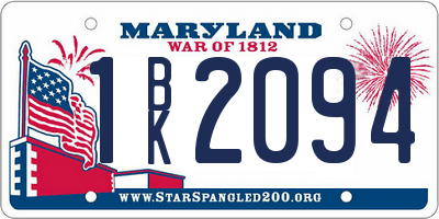 MD license plate 1BK2094