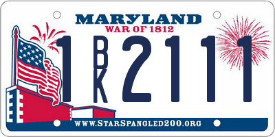 MD license plate 1BK2111