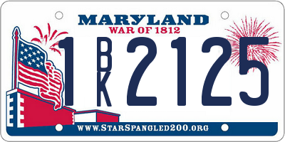MD license plate 1BK2125