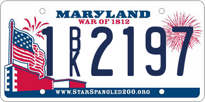 MD license plate 1BK2197