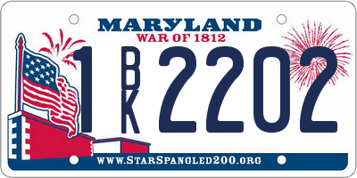 MD license plate 1BK2202