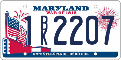 MD license plate 1BK2207