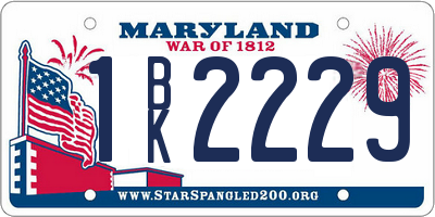 MD license plate 1BK2229