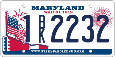MD license plate 1BK2232