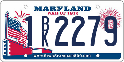 MD license plate 1BK2279