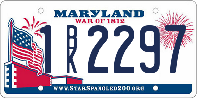 MD license plate 1BK2297