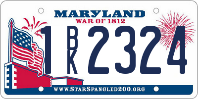 MD license plate 1BK2324