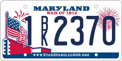 MD license plate 1BK2370