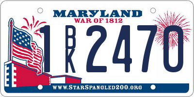 MD license plate 1BK2470