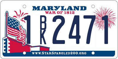 MD license plate 1BK2471