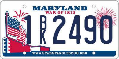 MD license plate 1BK2490