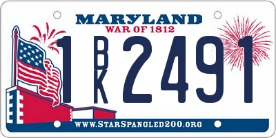 MD license plate 1BK2491